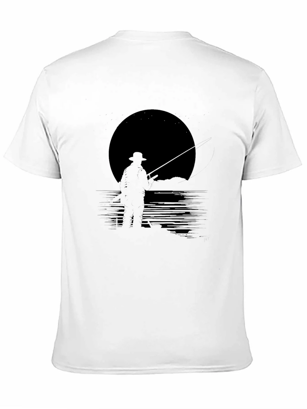Mens Black Fishing Silhouette Graphic Tee product image 10