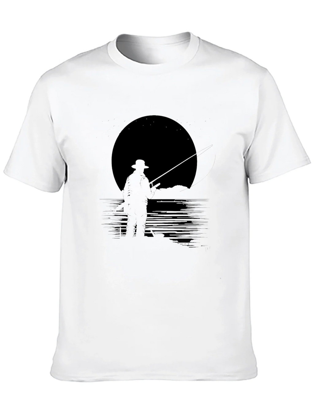 Mens Black Fishing Silhouette Graphic Tee product image 9