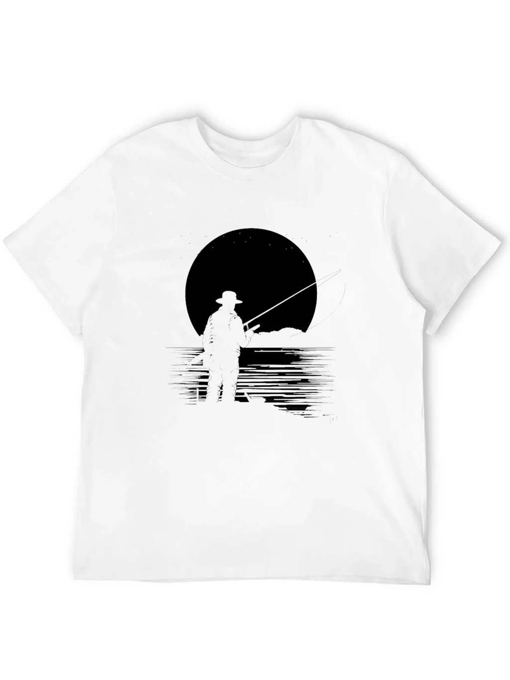 Mens Black Fishing Silhouette Graphic Tee product image 11