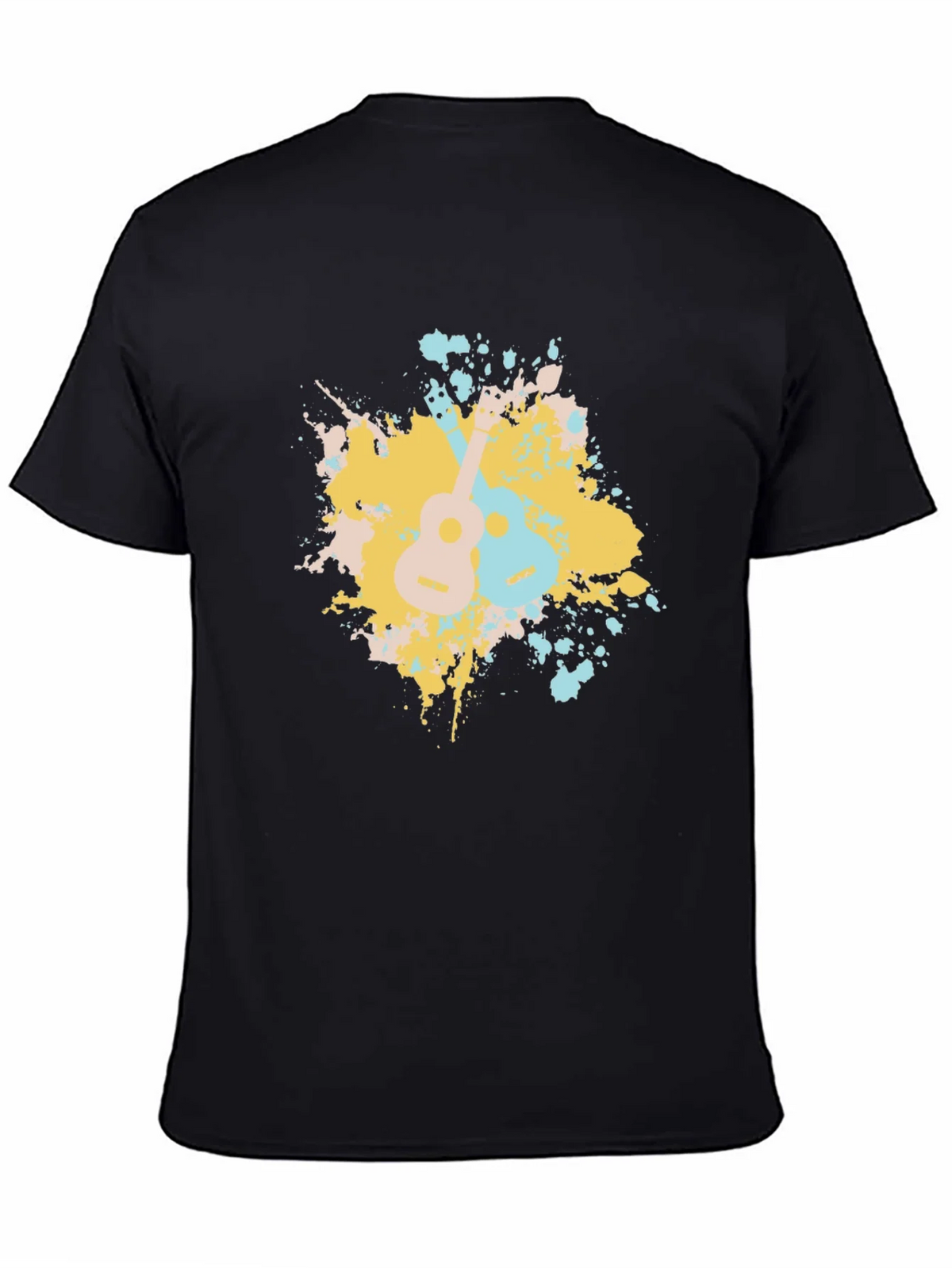 Ukulele Splash Graphic Tee - Black Cotton T-Shirt product image 4