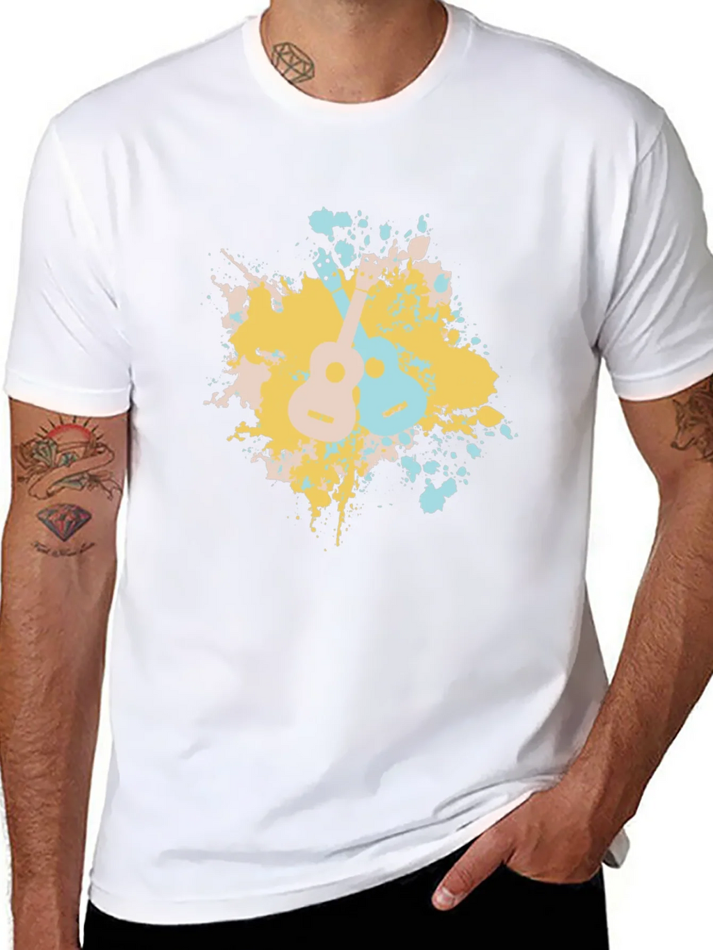 Ukulele Splash Graphic Tee - Black Cotton T-Shirt product image 6