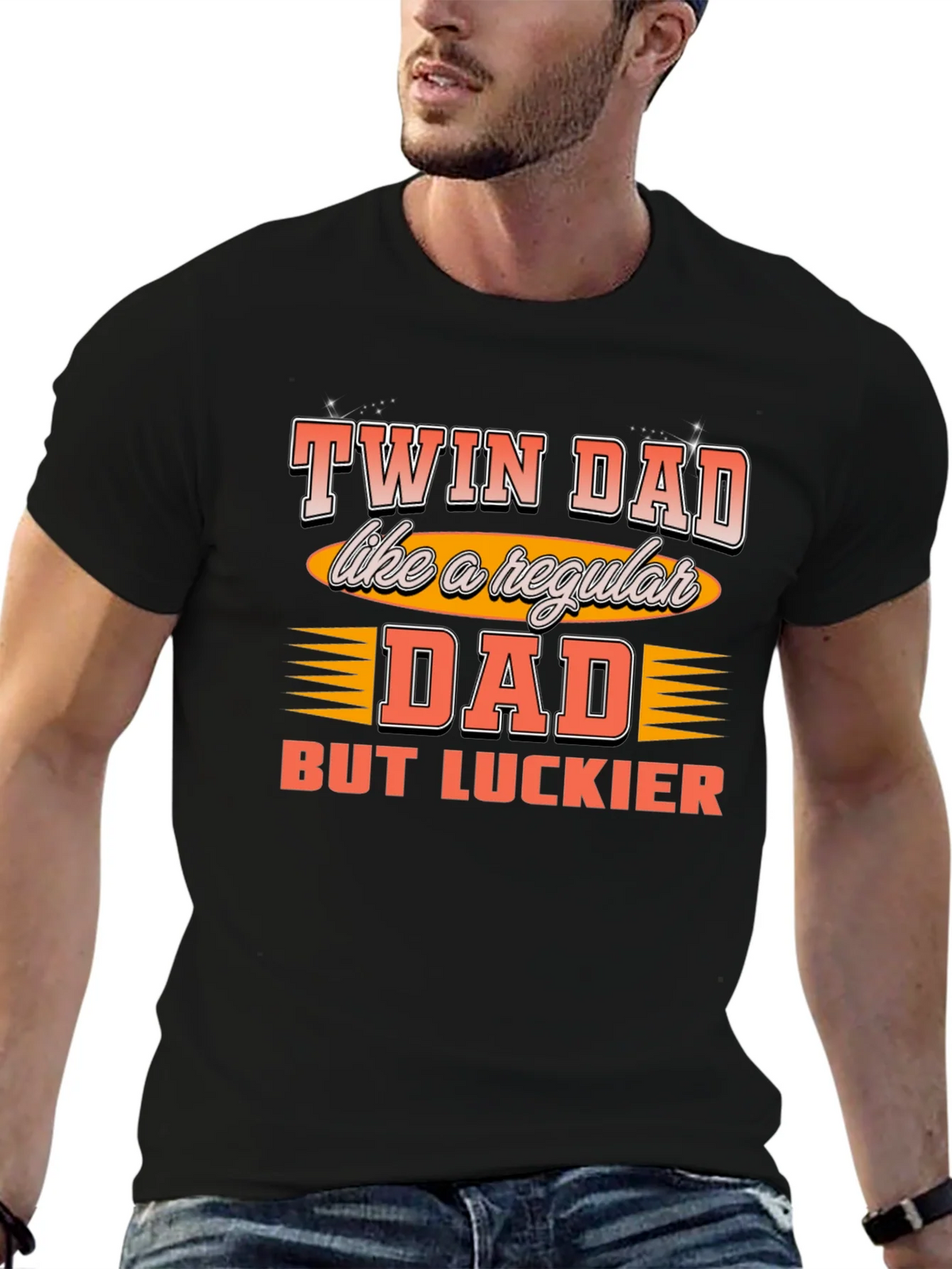 Twin Dad Graphic T-Shirt - Lucky Tee product image 6