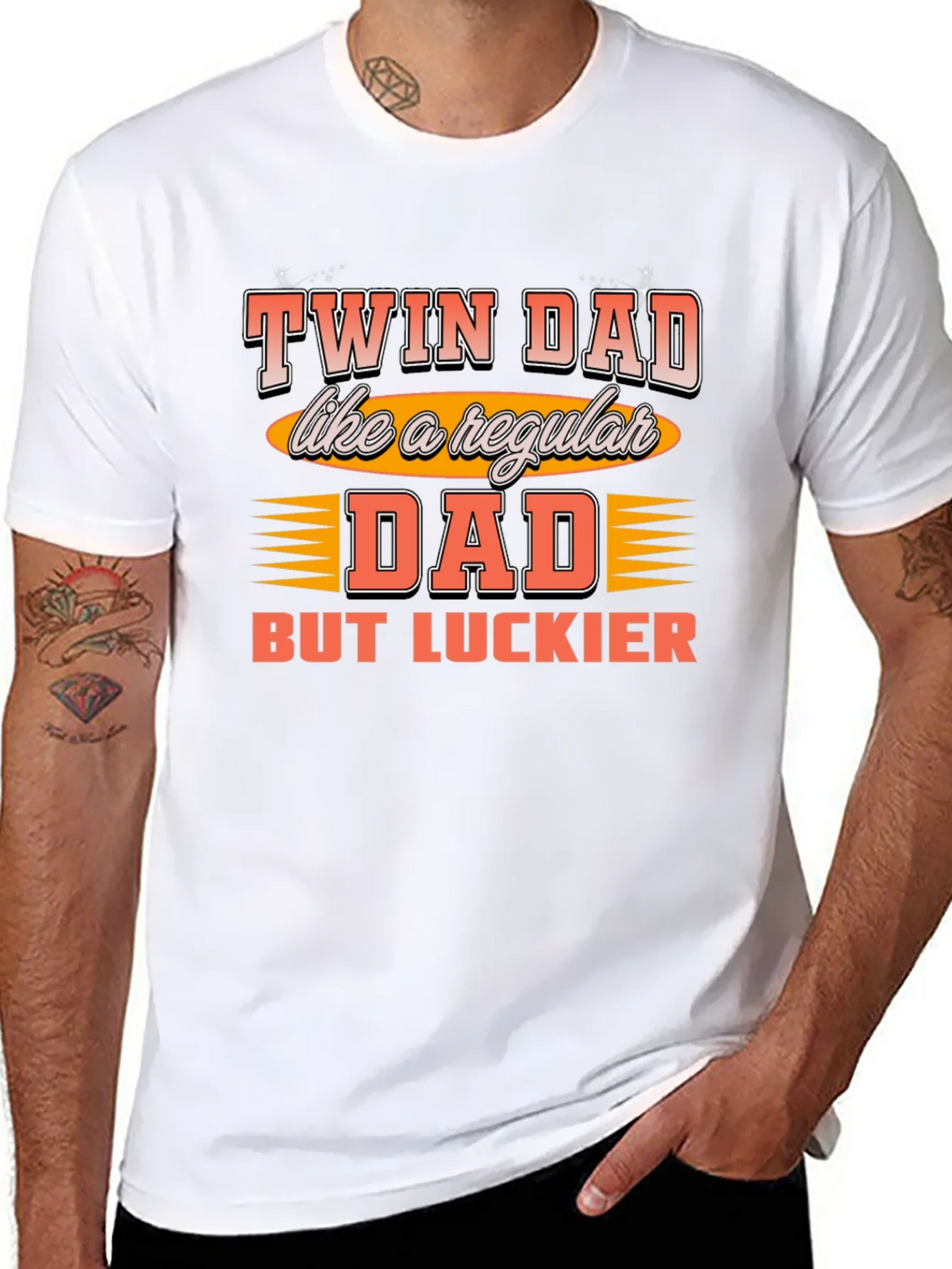 Twin Dad Graphic T-Shirt - Lucky Tee product image 7