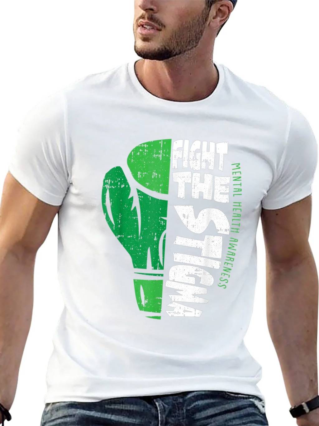 Fight The Stigma Mental Health Awareness Black T-Shirt product image 12