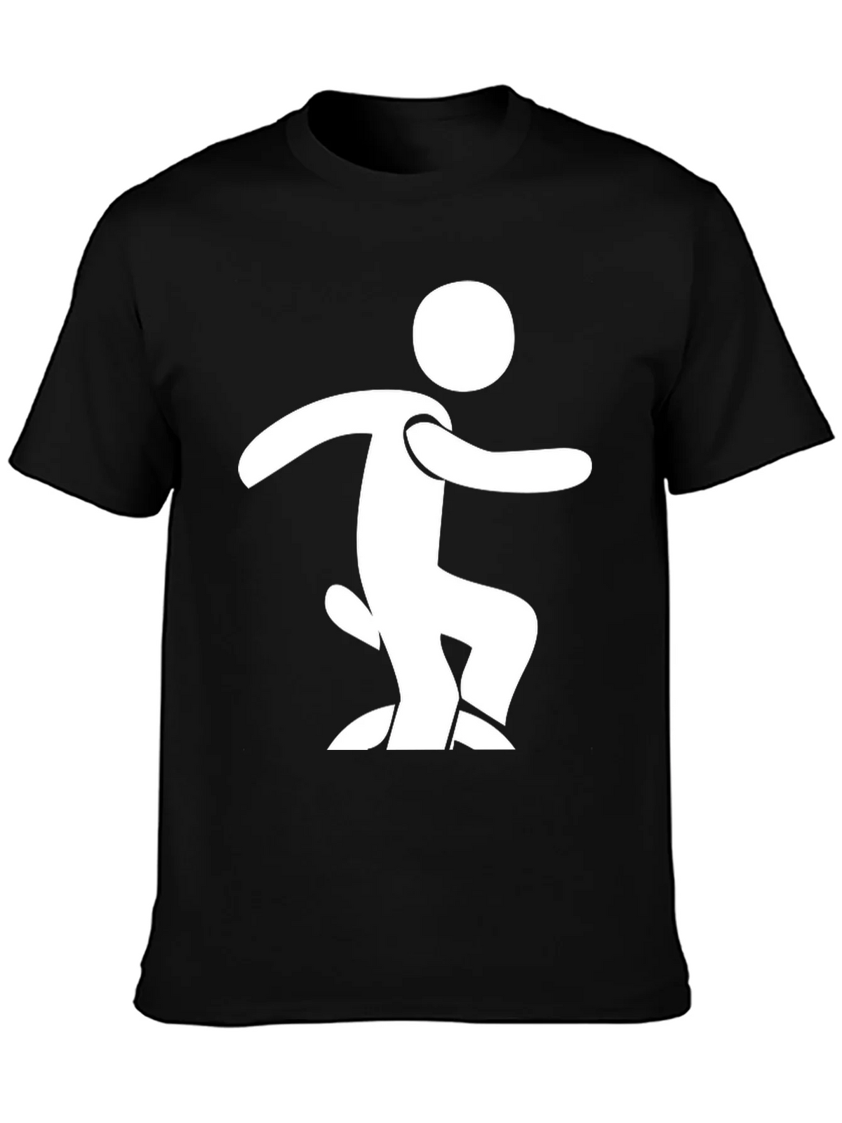 Funny Stick Figure T-Shirt - Black Cotton Tee product image 3