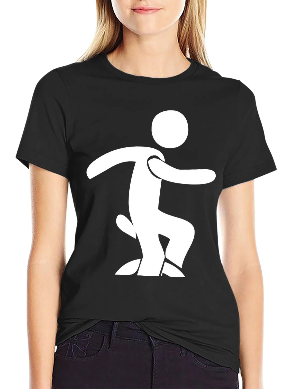 Funny Stick Figure T-Shirt - Black Cotton Tee product image 2