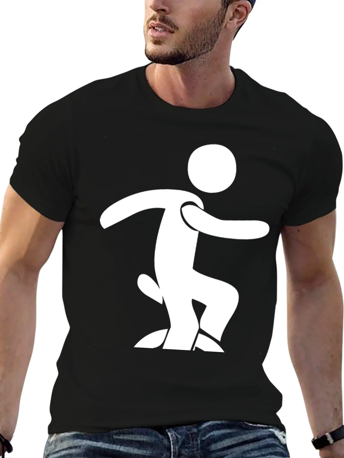 Funny Stick Figure T-Shirt - Black Cotton Tee product image 6