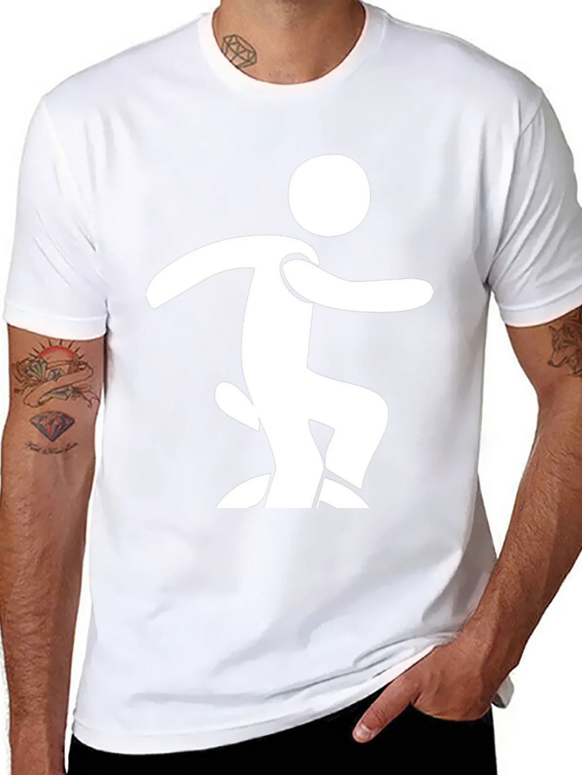 Funny Stick Figure T-Shirt - Black Cotton Tee product image 7