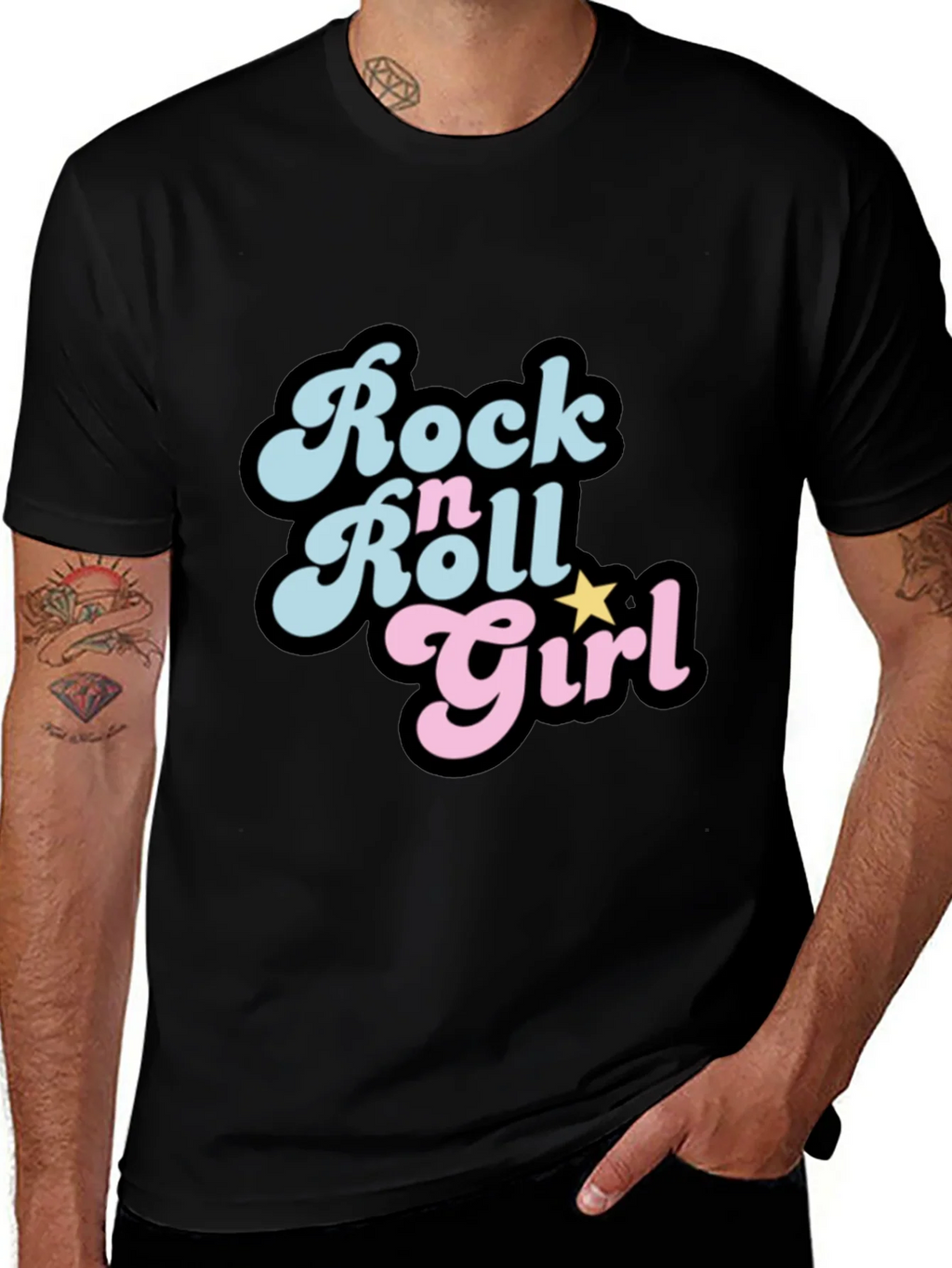 Rock n Roll Girl Black T-Shirt product image 1