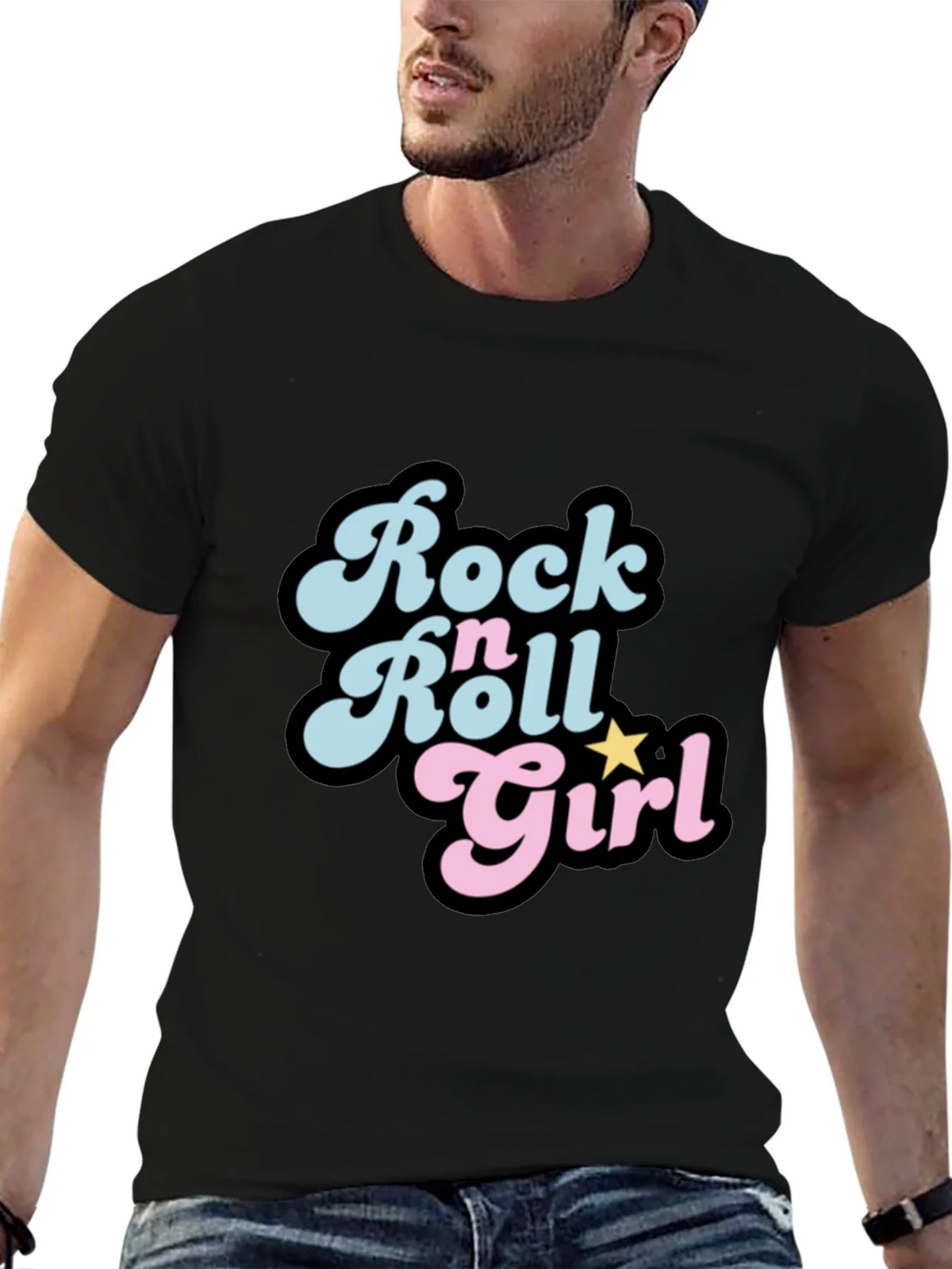 Rock n Roll Girl Black T-Shirt product image 6