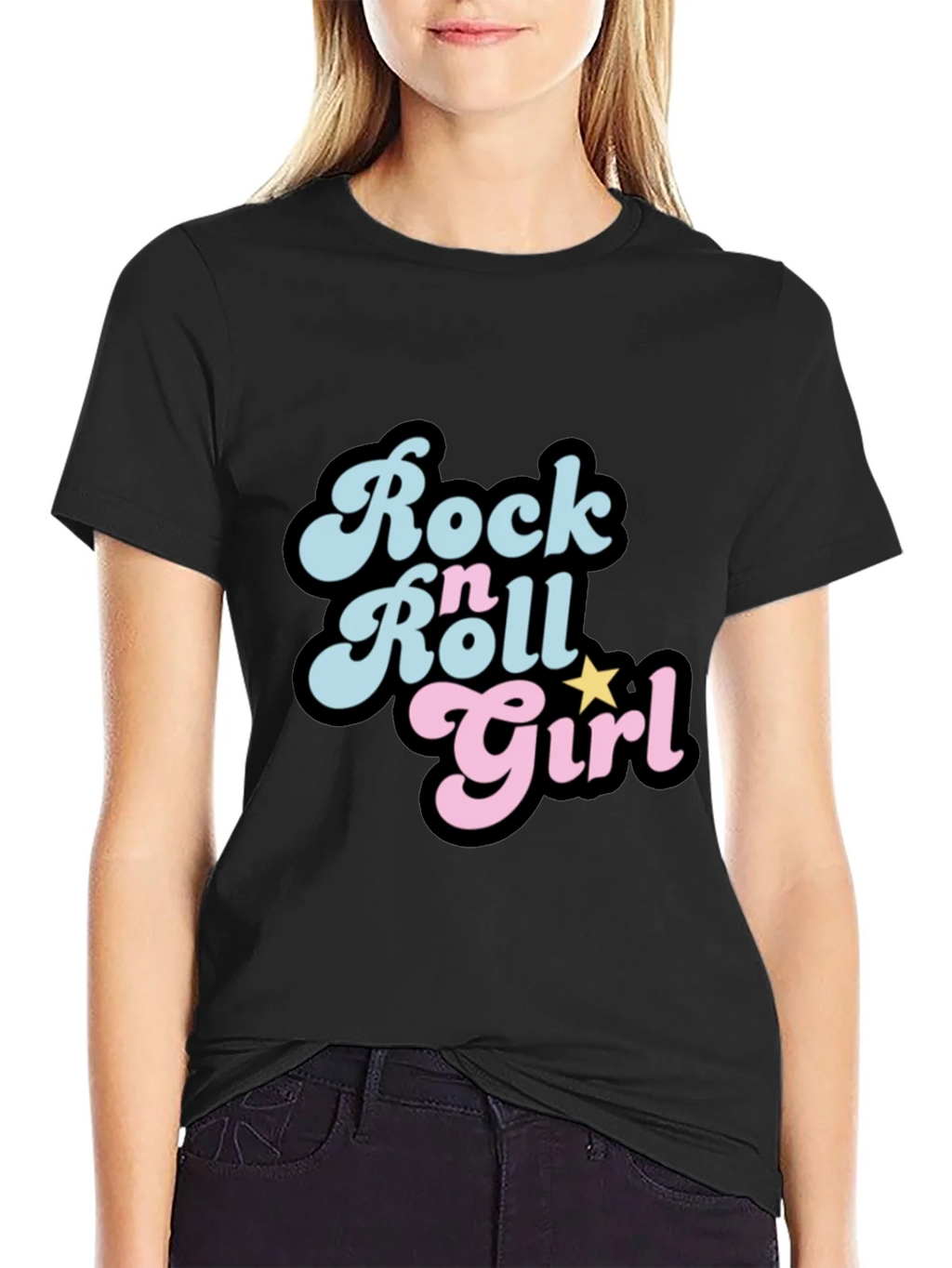 Rock n Roll Girl Black T-Shirt product image 2