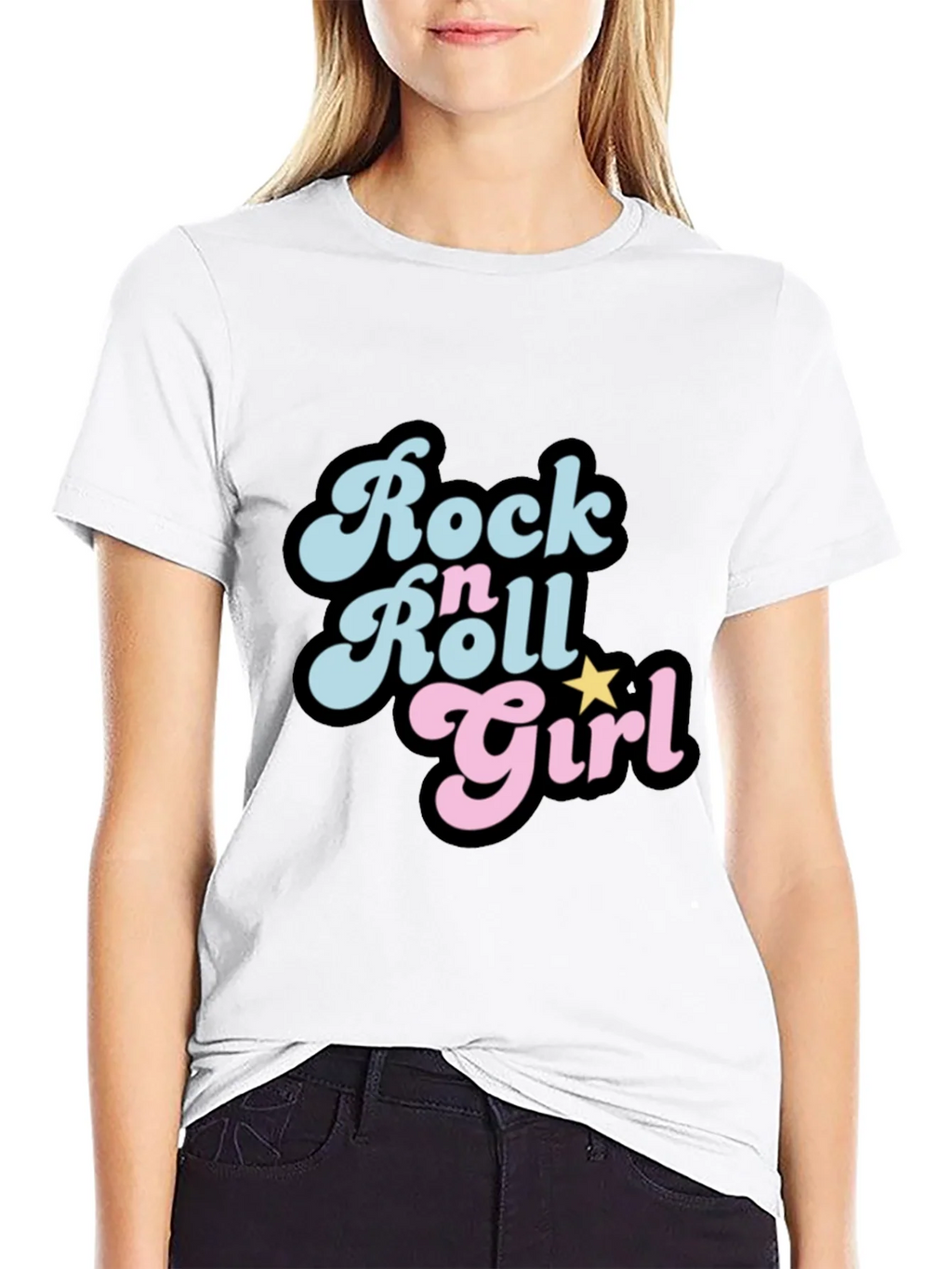 Rock n Roll Girl Black T-Shirt product image 8