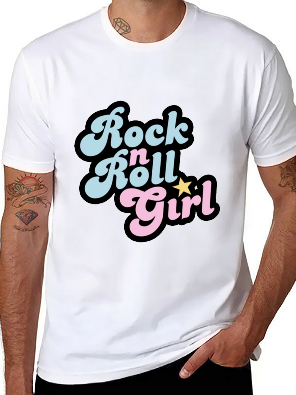 Rock n Roll Girl Black T-Shirt product image 7