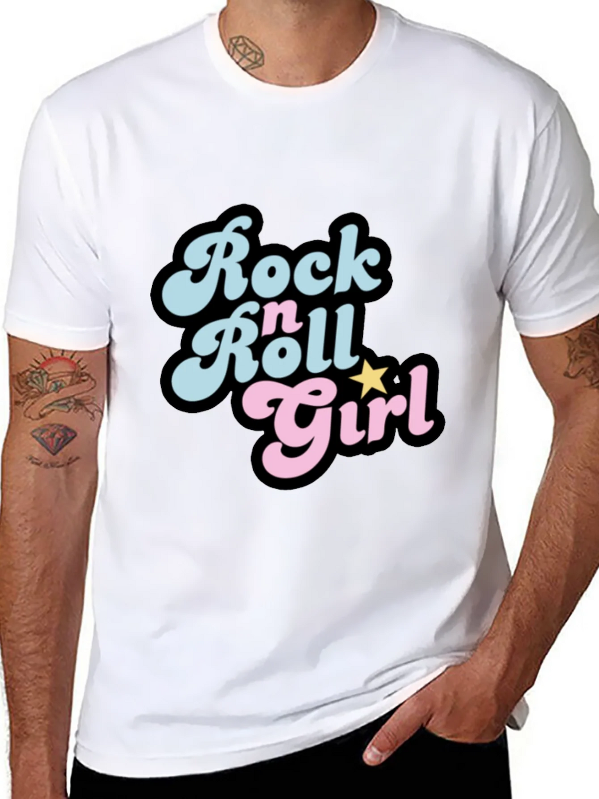 Rock n Roll Girl Black T-Shirt product image 7