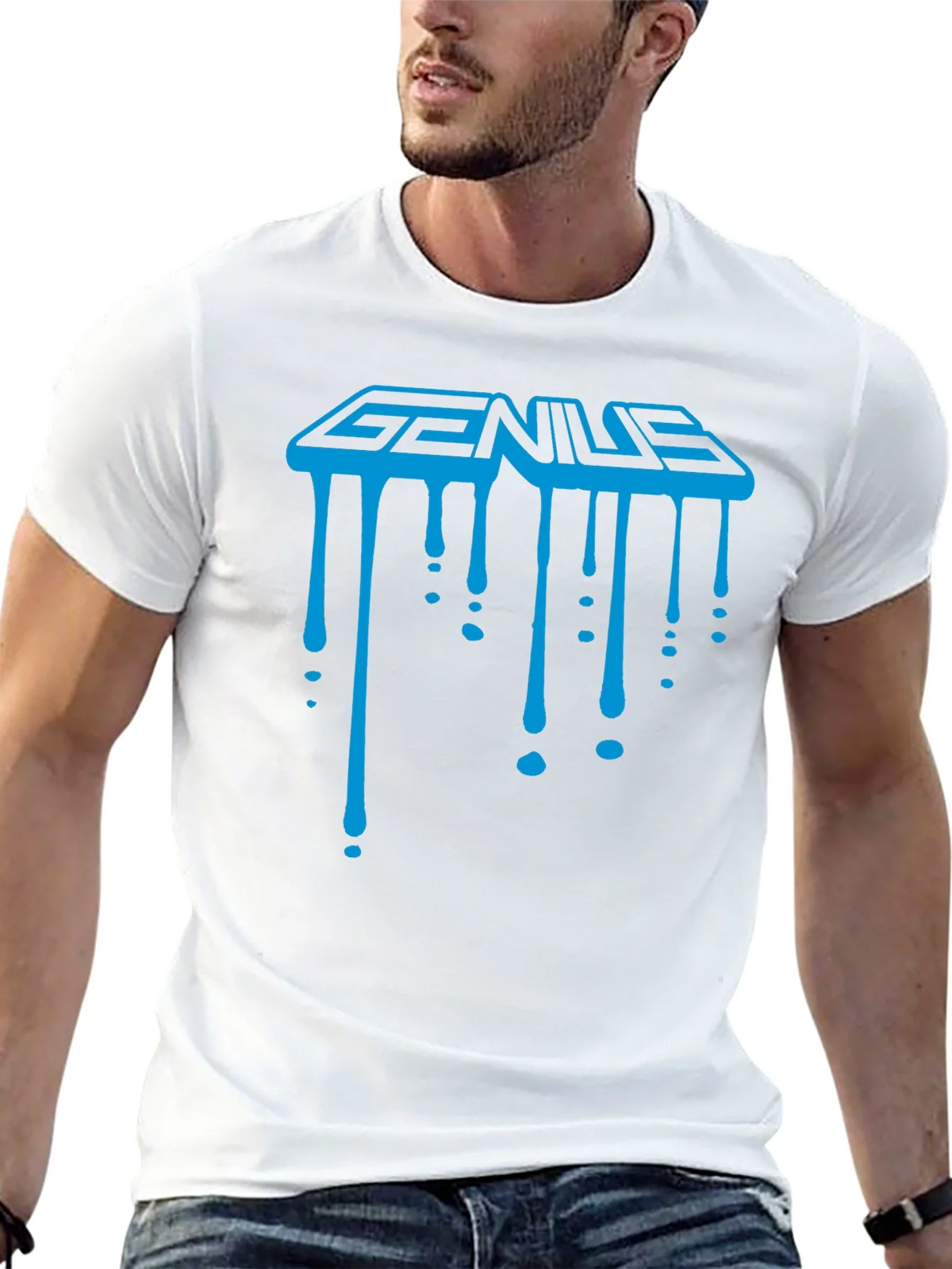 Genius Drip Graphic T-Shirt - Cool Trendy Black Tee product image 12