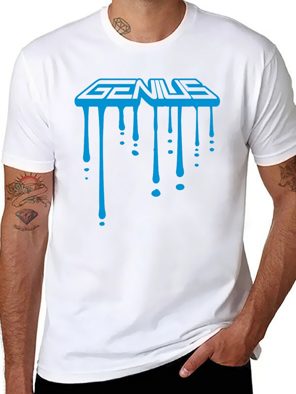 Genius Drip Graphic T-Shirt - Cool Trendy Black Tee product image 7