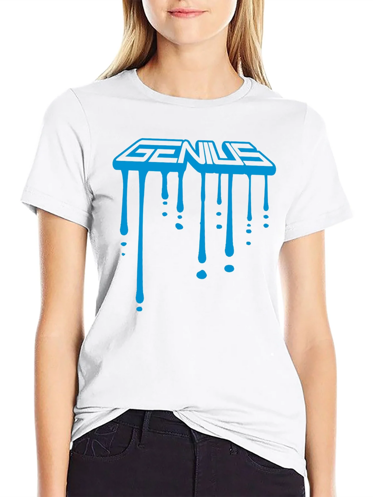 Genius Drip Graphic T-Shirt - Cool Trendy Black Tee product image 8