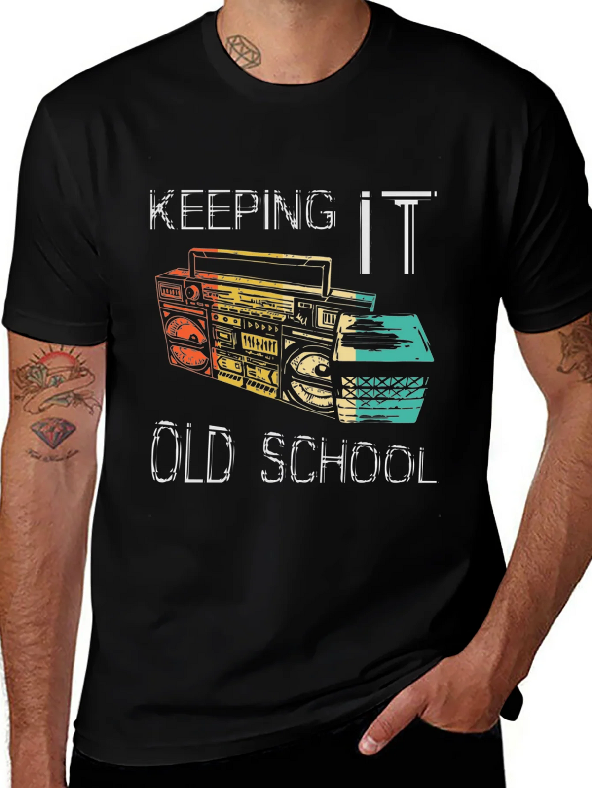Retro Boombox T-Shirt - Keeping It Old School product image 1