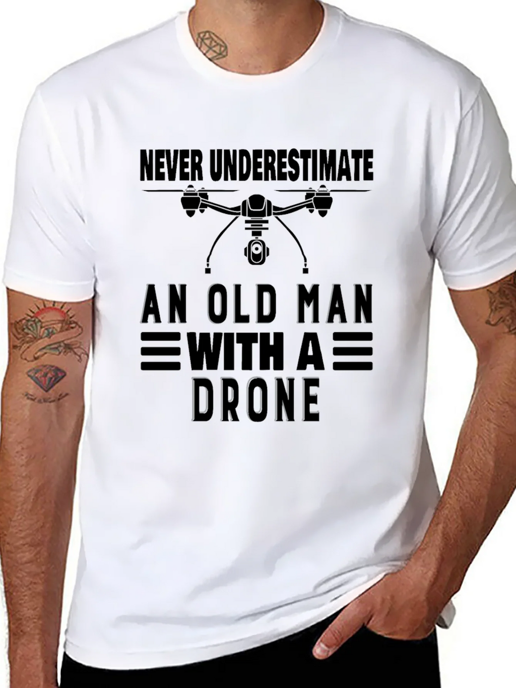 Old Man with Drone T-Shirt product image 7
