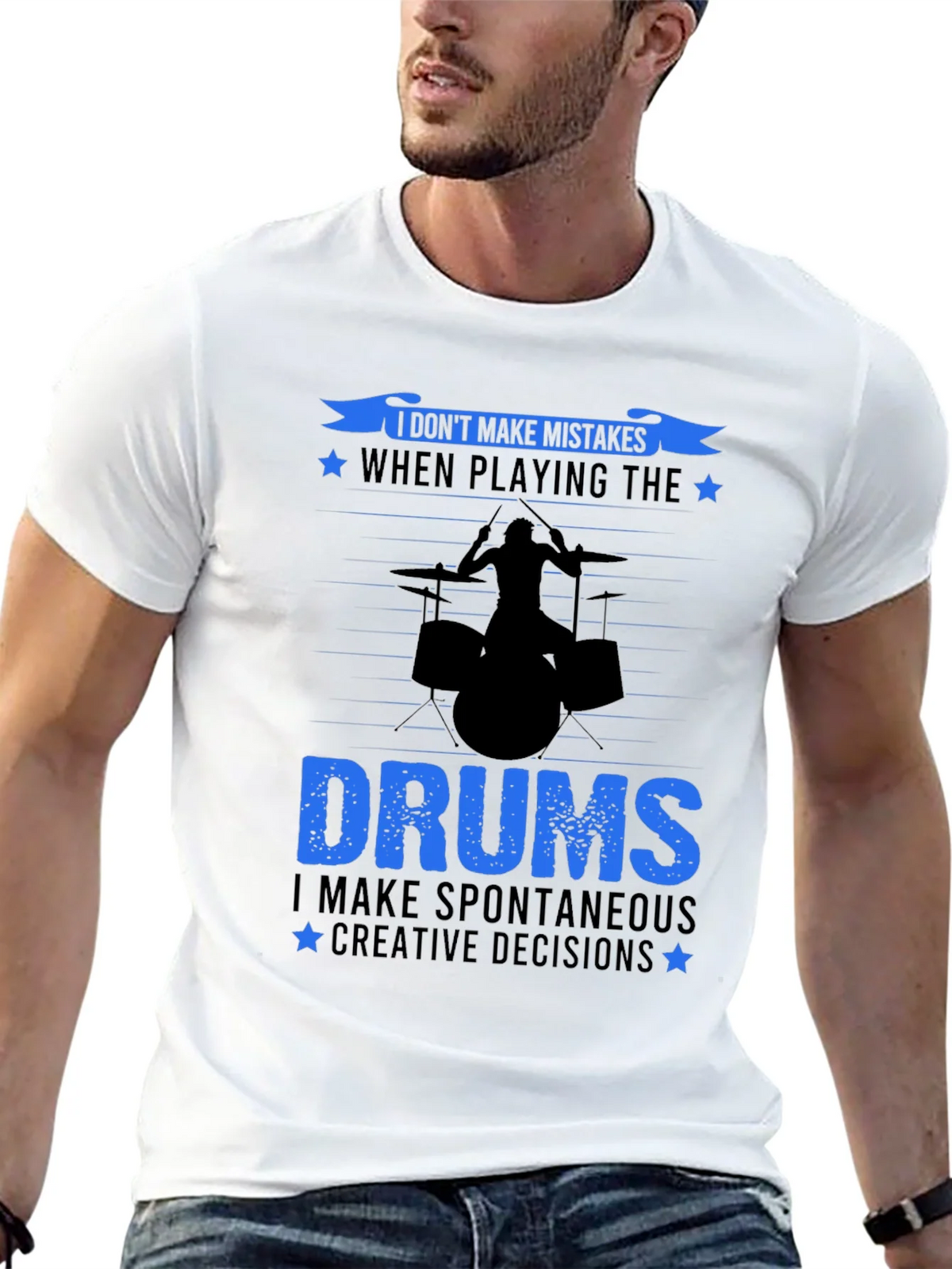 Drummer T-Shirt: I Dont Make Mistakes Drum Set Tee product image 12