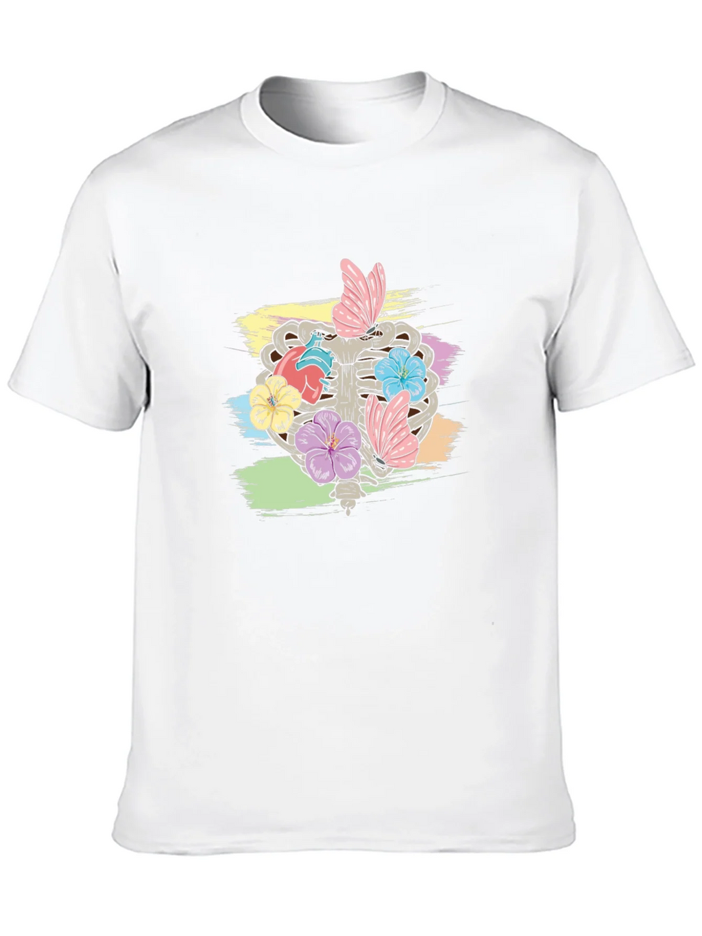 Floral Rib Cage Graphic T-Shirt - Black product image 9