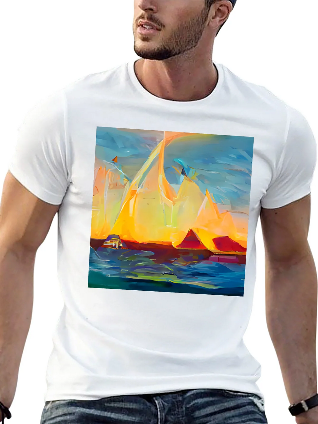 Abstract Mountain Sunset T-Shirt product image 11