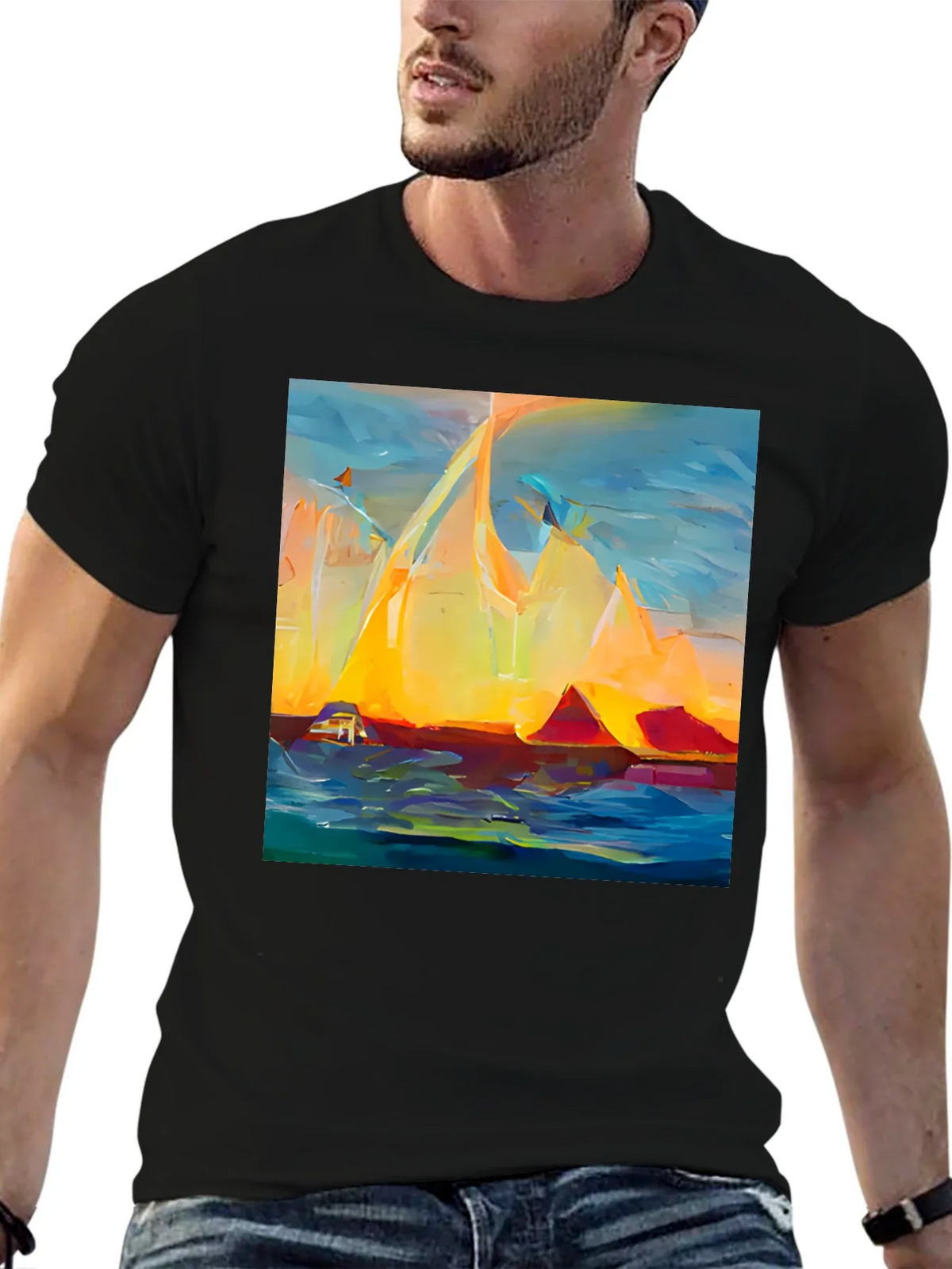 Abstract Mountain Sunset T-Shirt product image 5