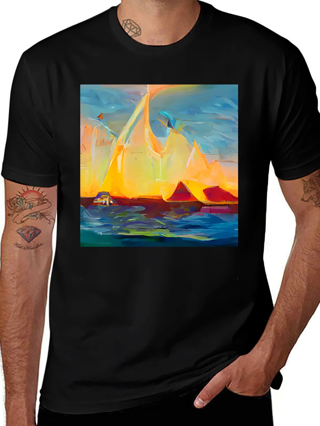 Abstract Mountain Sunset T-Shirt product image 1