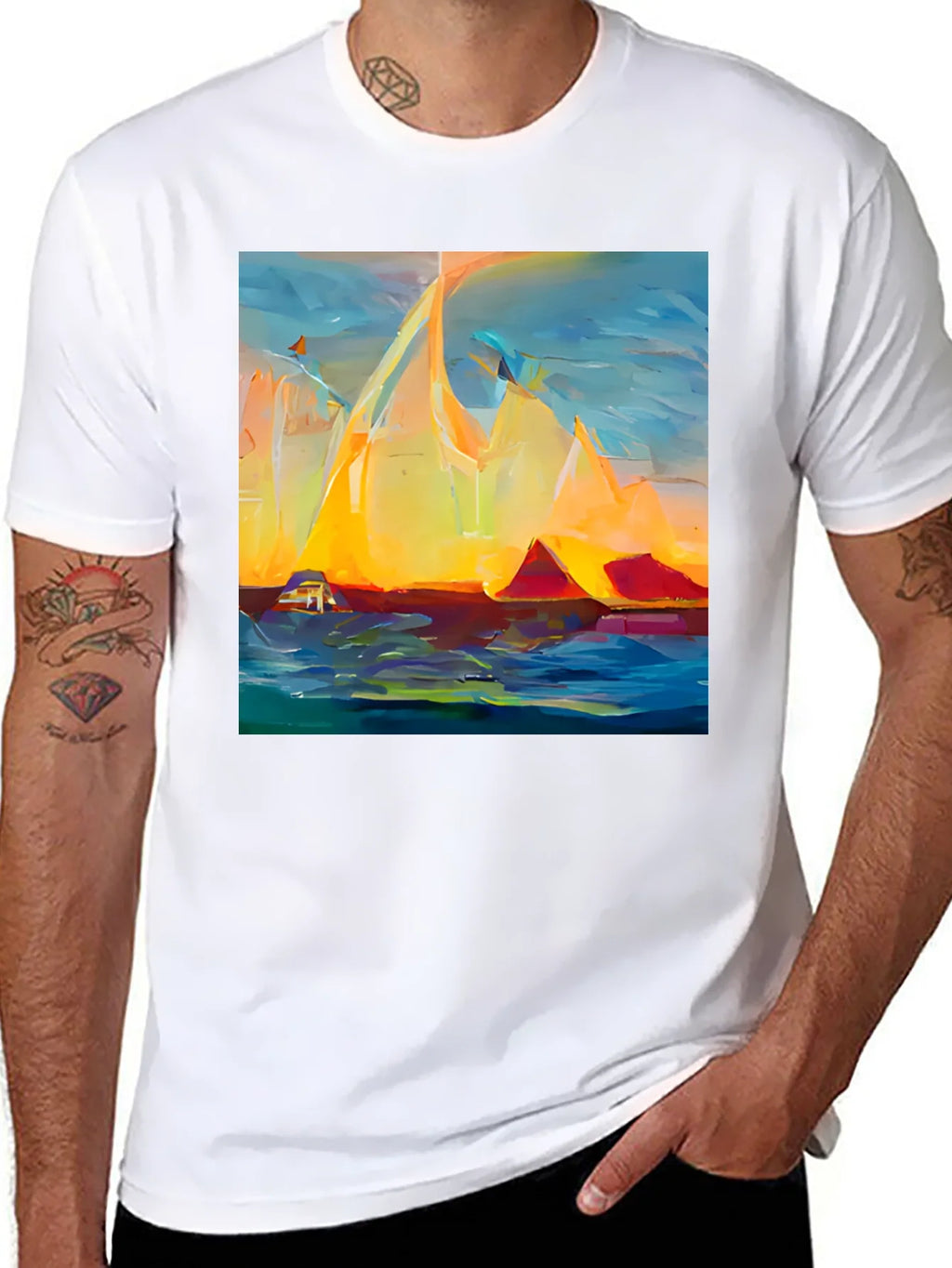 Abstract Mountain Sunset T-Shirt product image 6