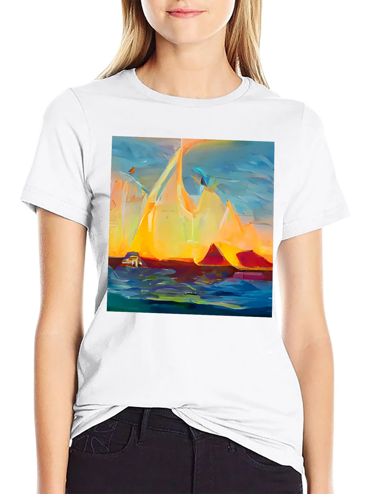 Abstract Mountain Sunset T-Shirt product image 7