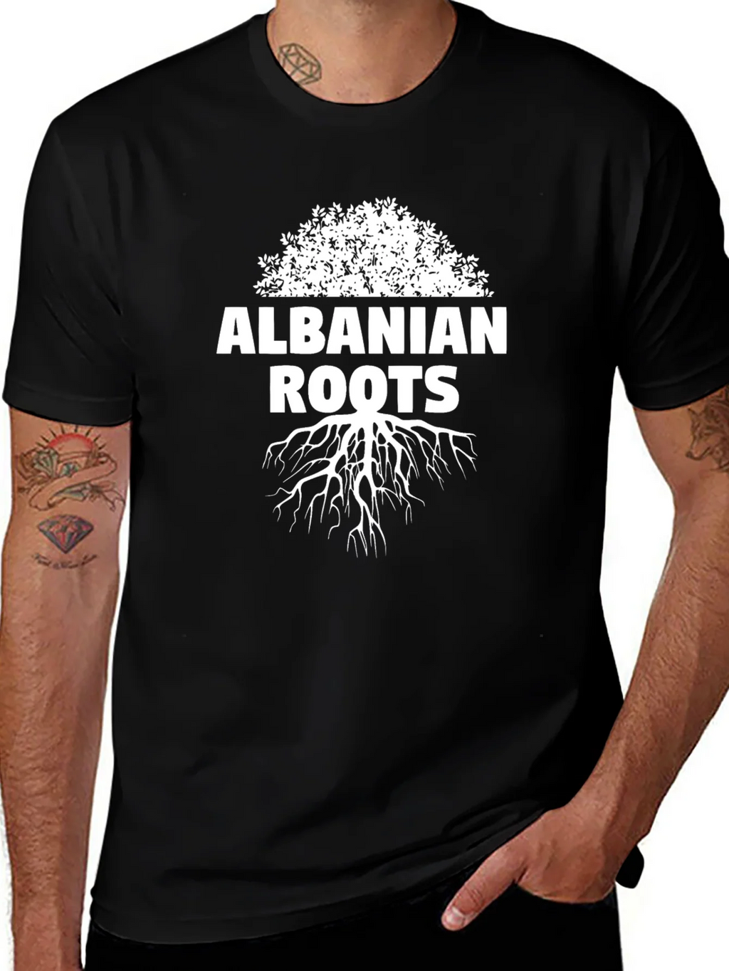 Albanian Roots Graphic Tee - Black product image 1