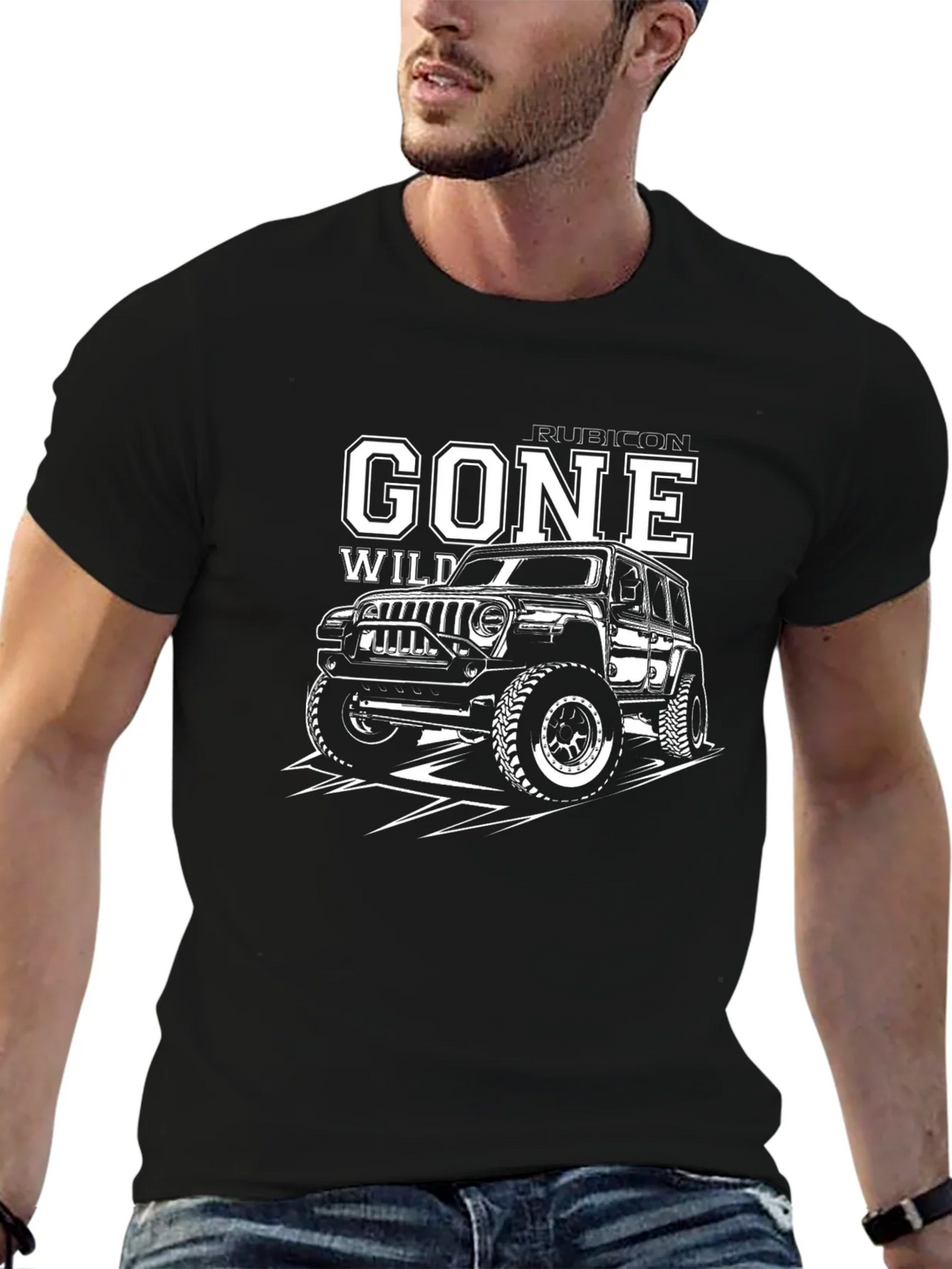 Gone Wild Rubicon Jeep Black Graphic Tee product image 6