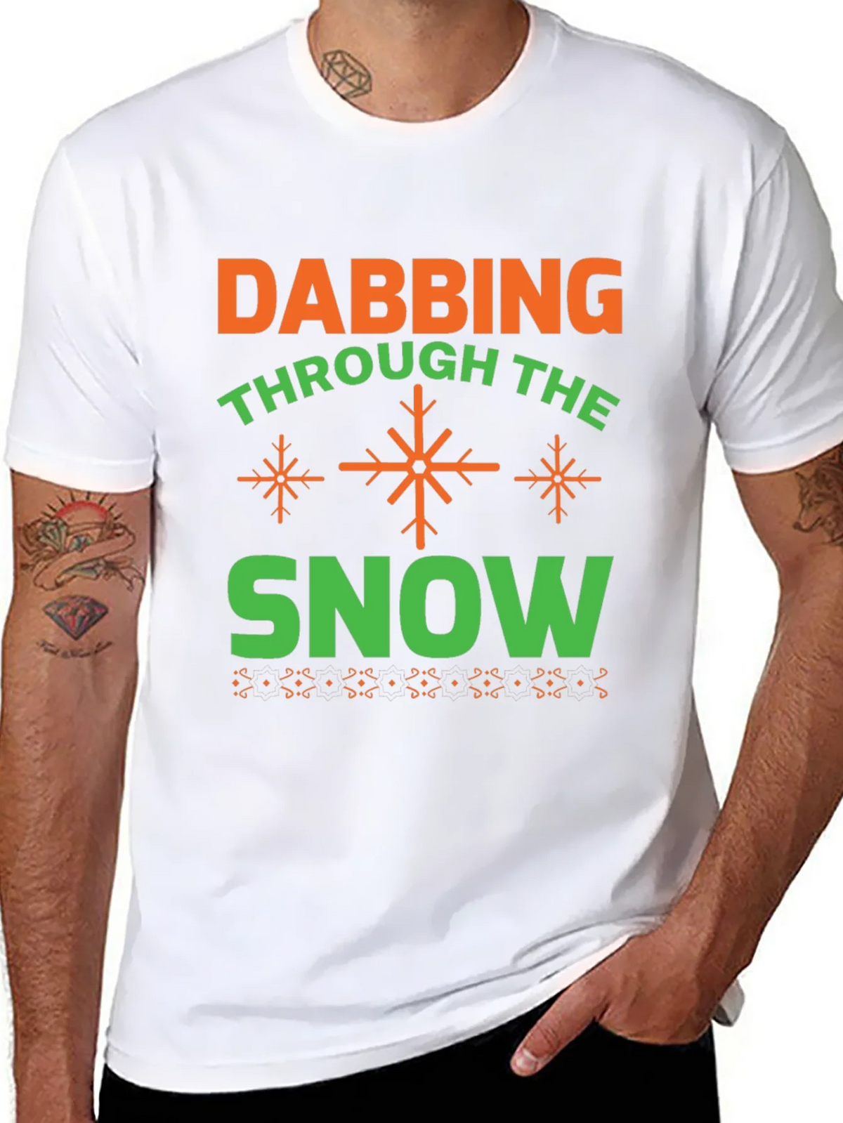 Dabbing Through the Snow Holiday T-Shirt product image 5