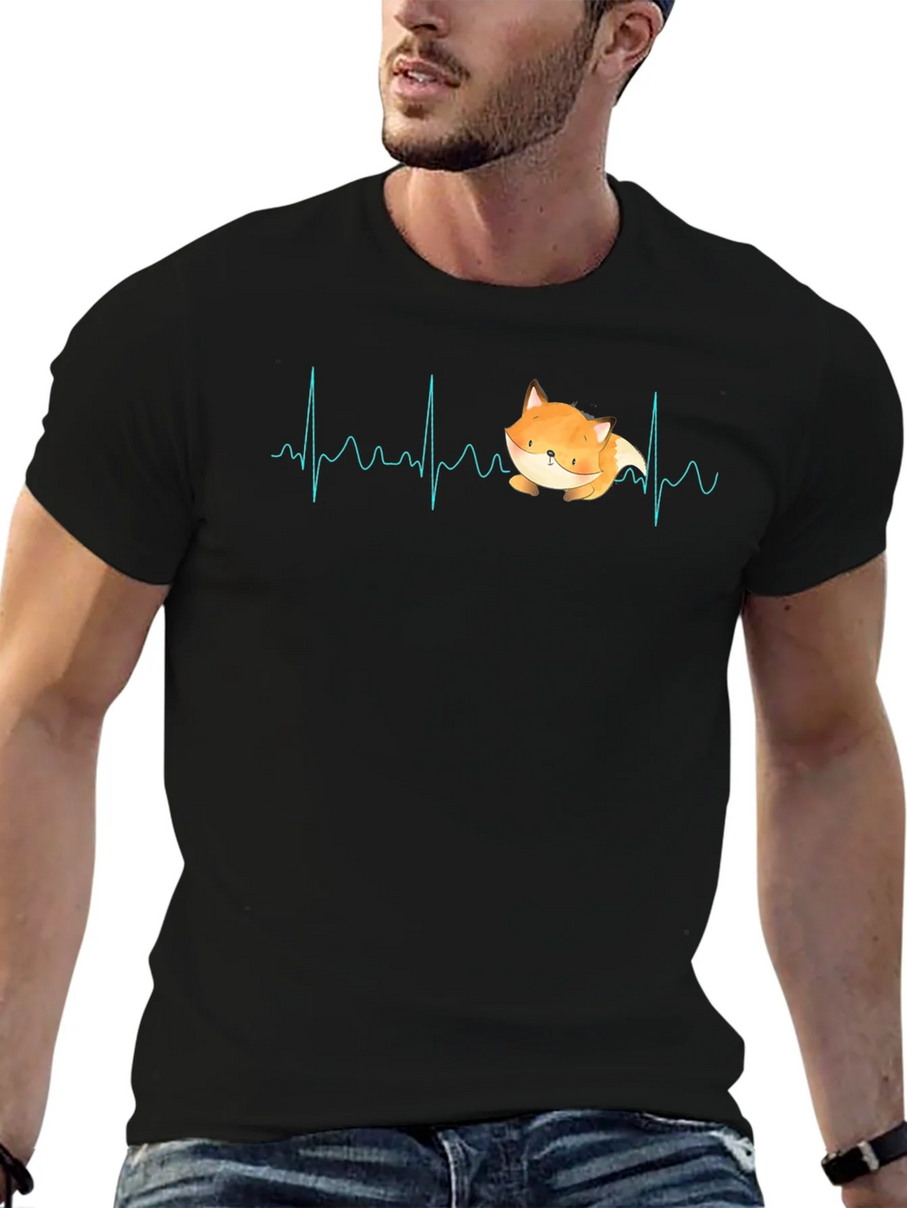 Fox Heartbeat T-Shirt - Cute Animal Graphic Tee product image 4