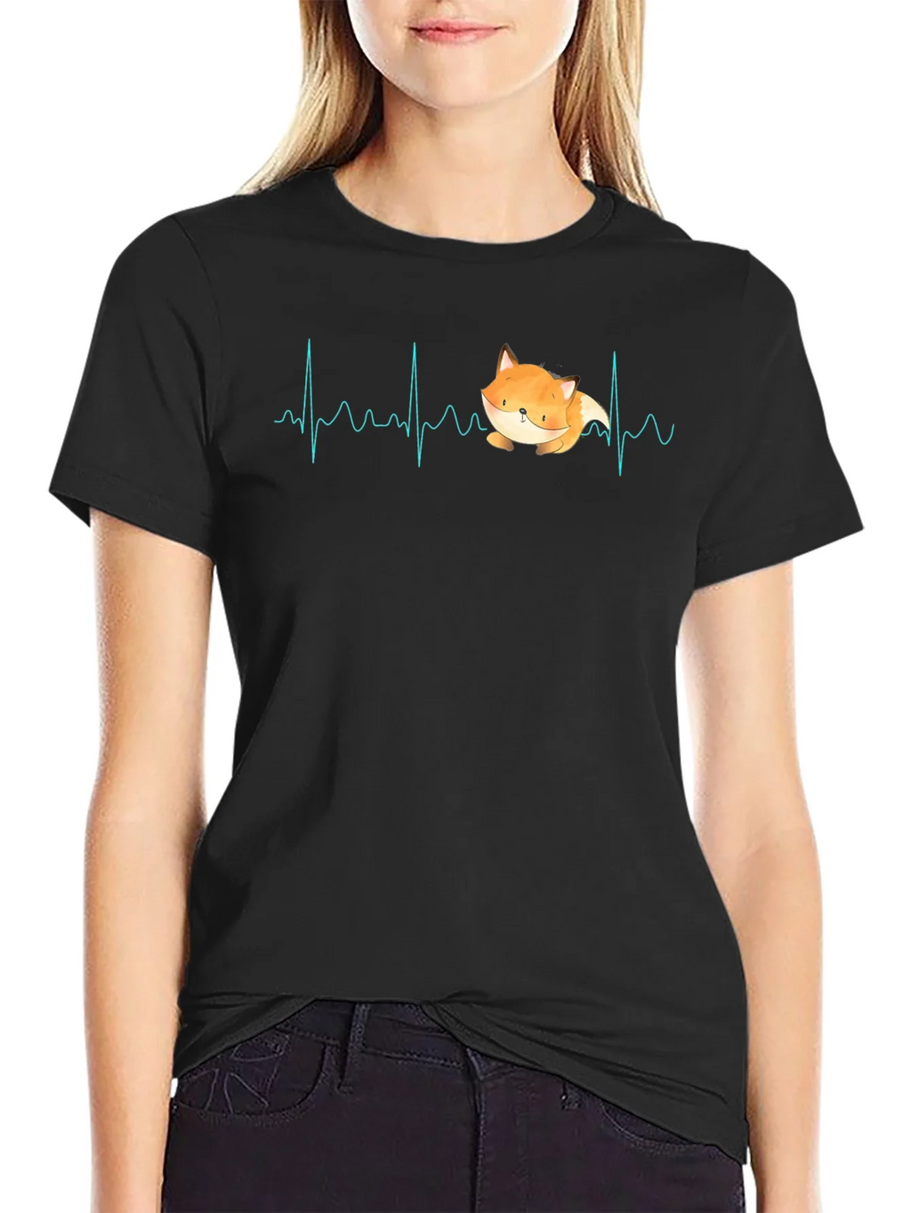 Fox Heartbeat T-Shirt - Cute Animal Graphic Tee product image 1