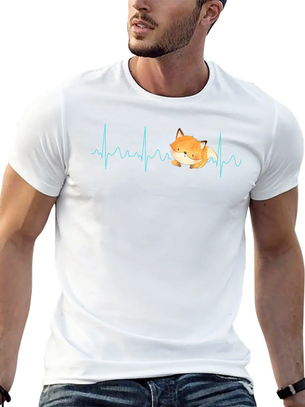 Fox Heartbeat T-Shirt - Cute Animal Graphic Tee product image 6