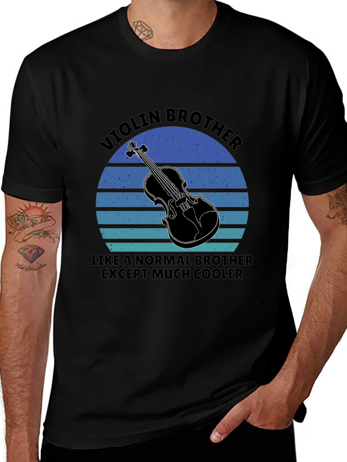 Violin Brother Graphic Tee - Cool Musician T-Shirt product image 1