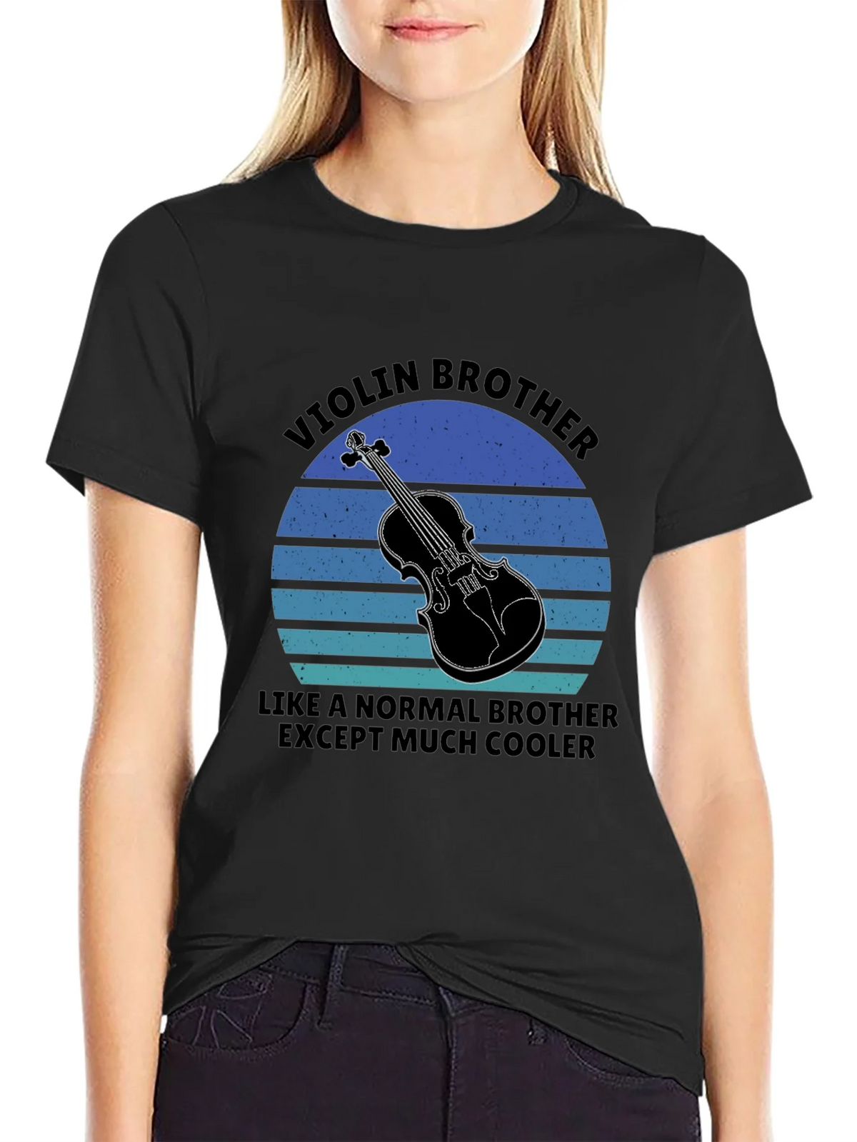 Violin Brother Graphic Tee - Cool Musician T-Shirt product image 2