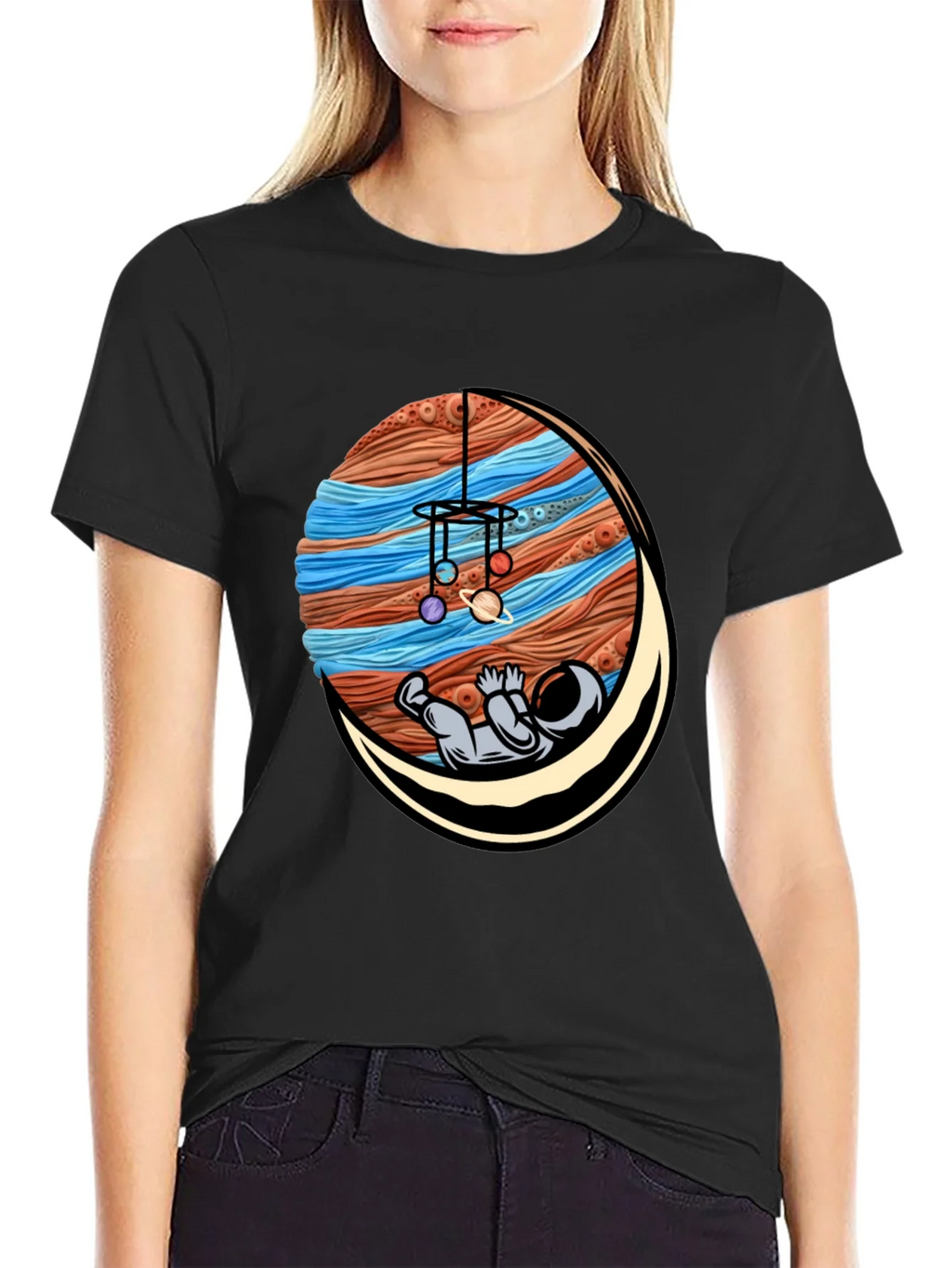 Astronaut Mobile Graphic Tee - Relaxed Space Vibes product image 2