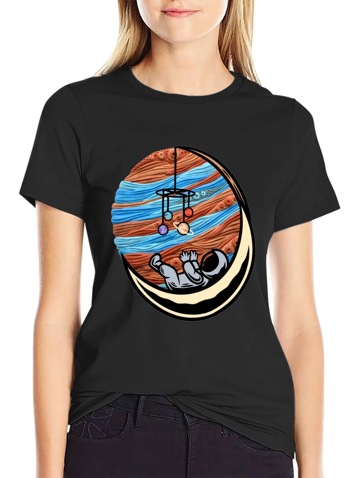 Astronaut Mobile Graphic Tee - Relaxed Space Vibes product image 2