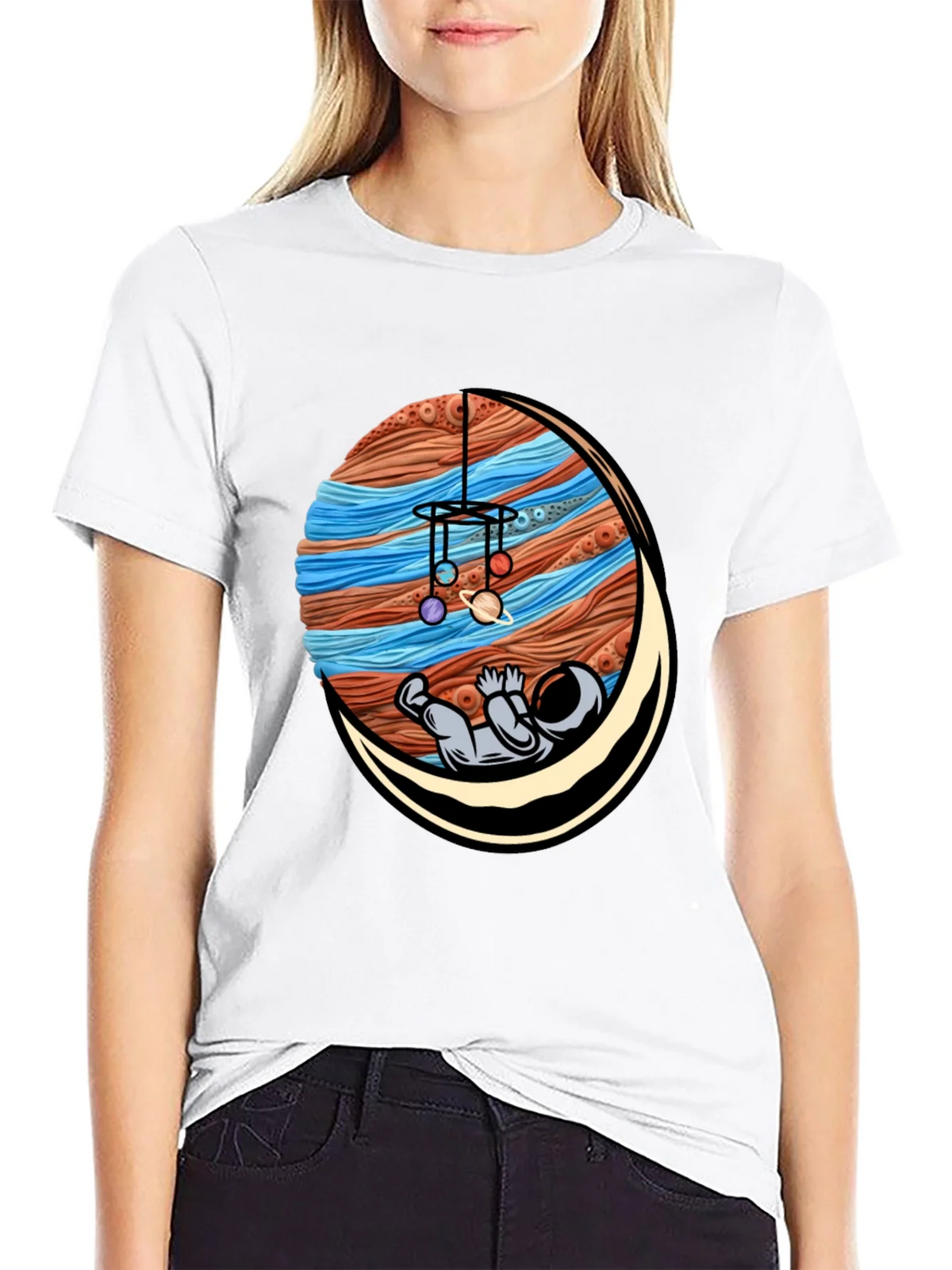Astronaut Mobile Graphic Tee - Relaxed Space Vibes product image 8