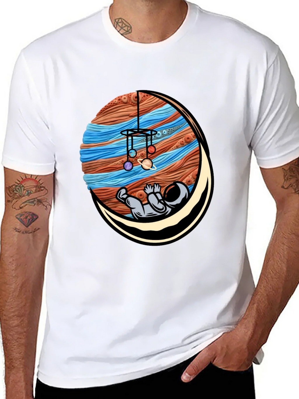 Astronaut Mobile Graphic Tee - Relaxed Space Vibes product image 7