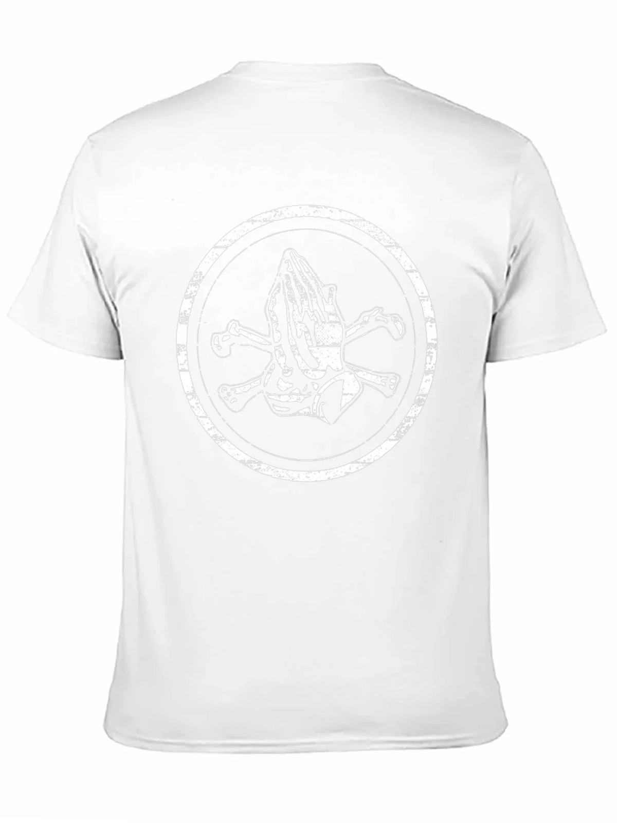 Praying Hands & Crossbones Graphic Tee - Black product image 3
