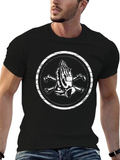 Praying Hands & Crossbones Graphic Tee - Black product image 1