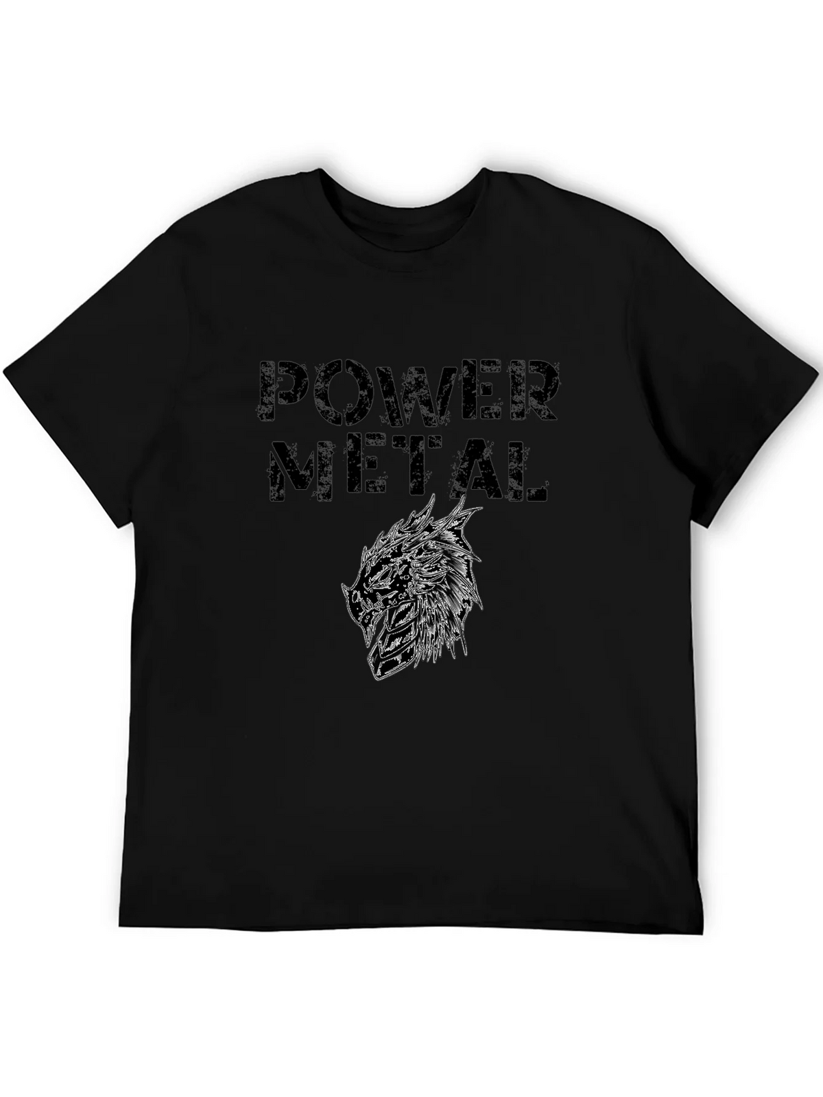 Power Metal Graphic Print Black T-Shirt product image 5