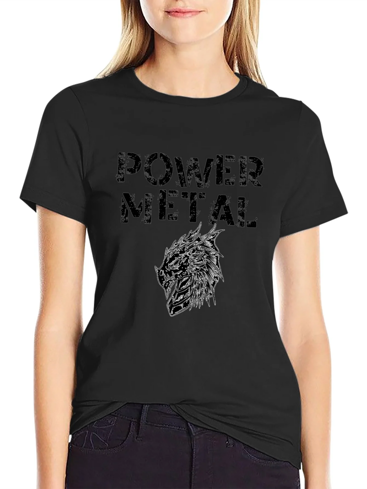 Power Metal Graphic Print Black T-Shirt product image 2