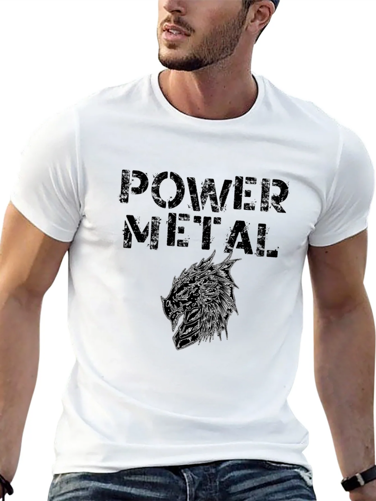 Power Metal Graphic Print Black T-Shirt product image 12