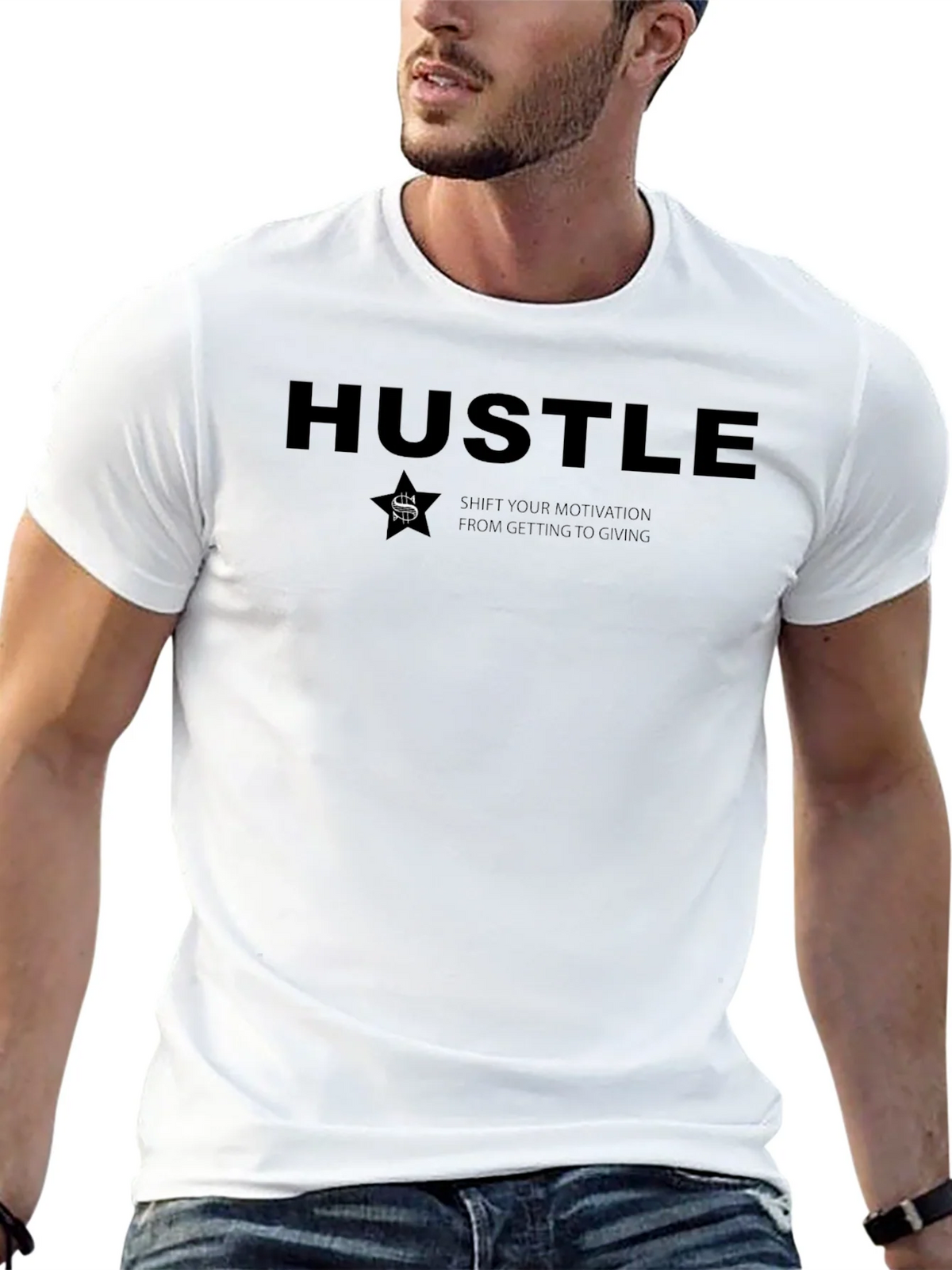Hustle Graphic T-Shirt - Motivational Design product image 4