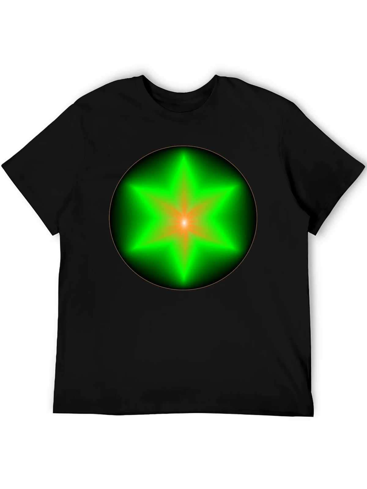 Neon Star Graphic Tee - Stylish Black Cotton T-Shirt product image 3