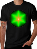 Neon Star Graphic Tee - Stylish Black Cotton T-Shirt product image 1